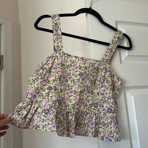 SOLD - Floral Cropped Tank Top